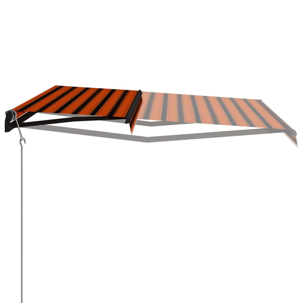 Vidaxl luifel rozšiřitelný s větrným senzorem LED 600x300 cm Orange Brown