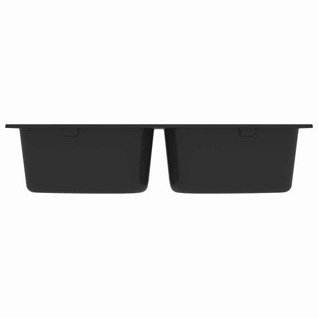 Vidaxl keukenwasbak zwart 76 x 48 x 30 cm kwarts en hars