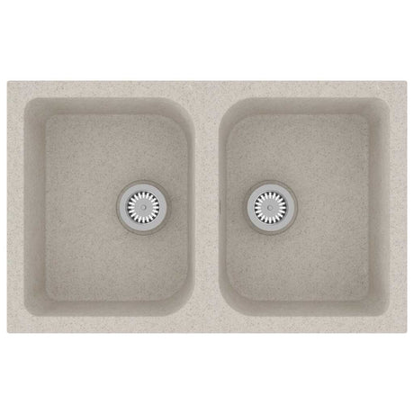 Vidaxl keukenwasbak beige 76 x 48 x 30 cm kwarts en hars