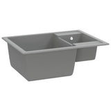 Vidaxl Sink Double Bins med overløbshul granitgrå