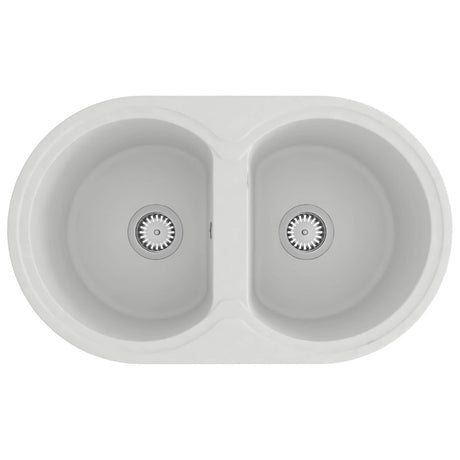 Vidaxl keukenwasbak wit 78 x 47 x 20.5 cm graniet