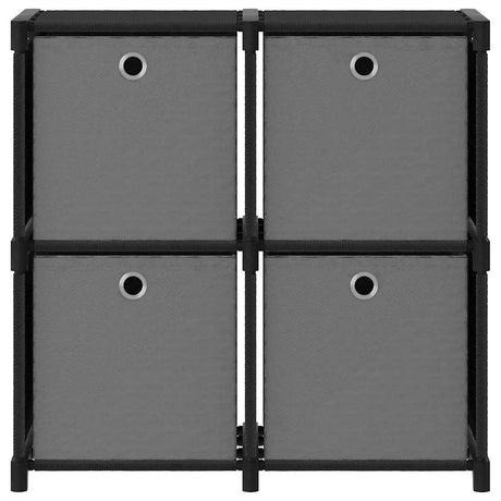 Vidaxl kast met 4 vakken met boxen 69x30x72,5 cm stof zwart