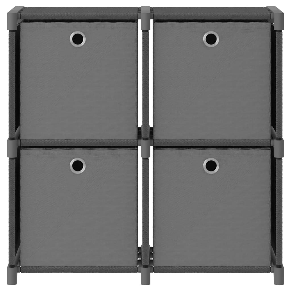 Vidaxl kast met 4 vakken met boxen 69x30x72,5 cm stof grijs