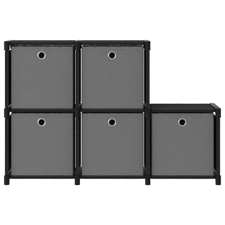 Vidaxl kast met 5 vakken met boxen 103x30x72,5 cm stof zwart