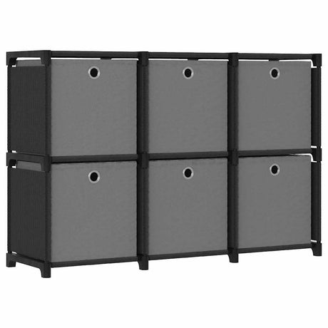 Vidaxl kast met 6 vakken met boxen 103x30x72,5 cm stof zwart