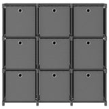 Vidaxl kast met 9 vakken met boxen 103x30x107,5 cm stof grijs