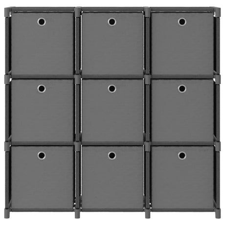 Vidaxl kast met 9 vakken met boxen 103x30x107,5 cm stof grijs