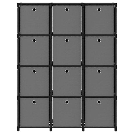 Vidaxl kast met 12 vakken met boxen 103x30x141 cm stof zwart