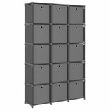 Vidaxl kast met 15 vakken met boxen 103x30x175,5 cm stof grijs