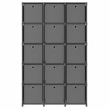 Vidaxl kast met 15 vakken met boxen 103x30x175,5 cm stof grijs