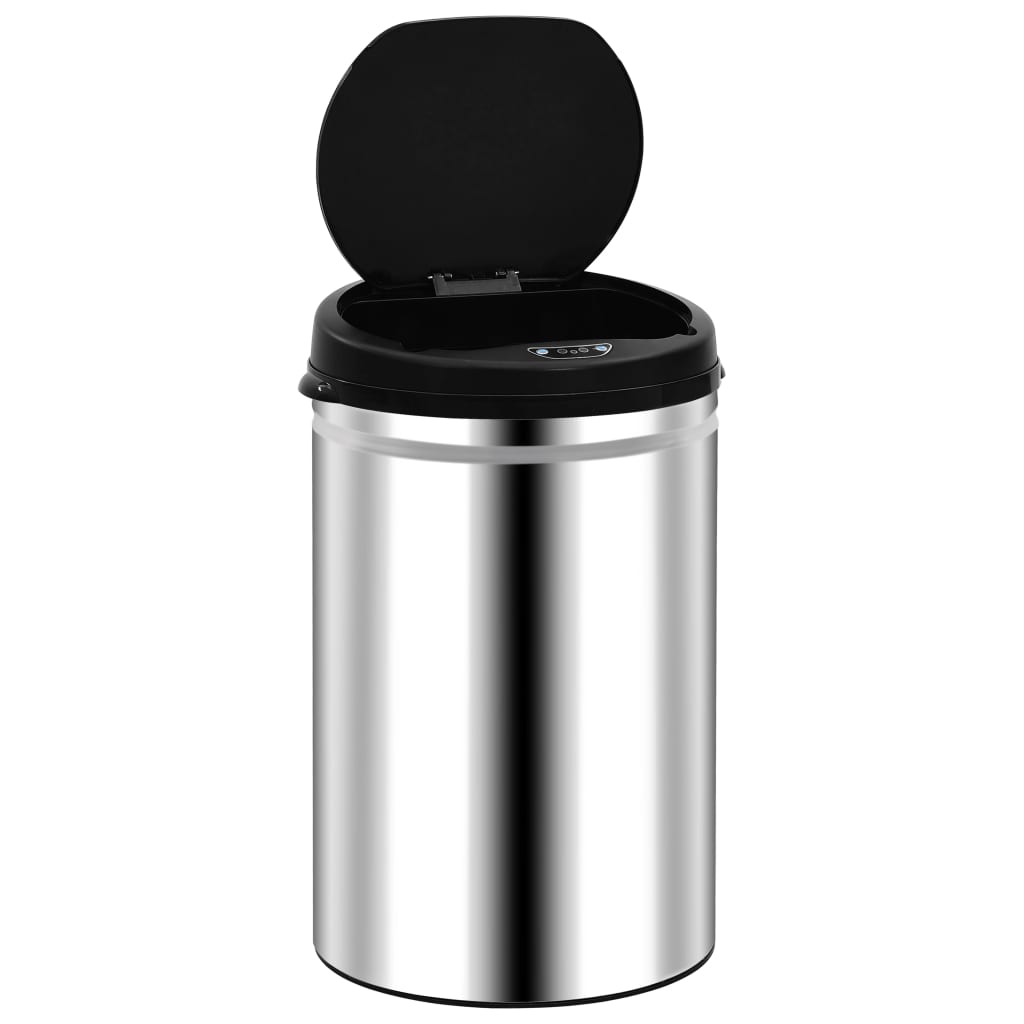 VidaXL Trash can with automatic sensor 30 L stainless steel