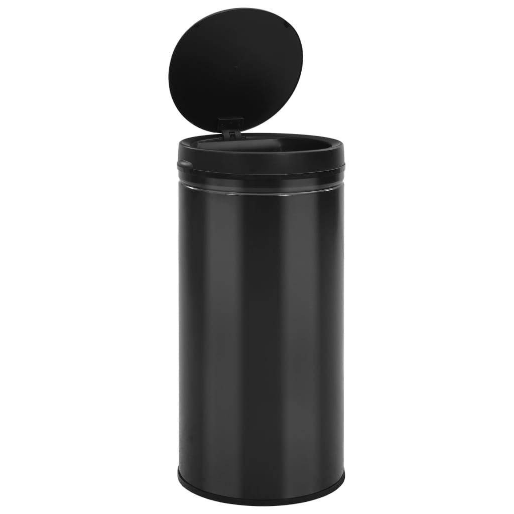 VidaXL Trash can with automatic sensor 70 L carbon steel black