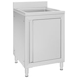 VidaXL Washbasin cabinet Commercial 60x60x96 cm Stainless steel