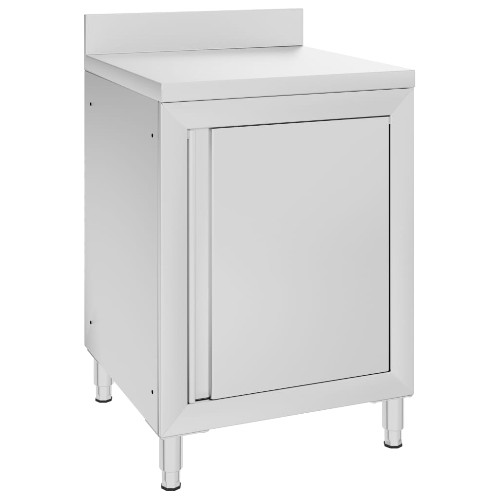 Vidaxl Tavolo da lavoro con cabinet commerciale 60x60x96 cm in acciaio inossidabile