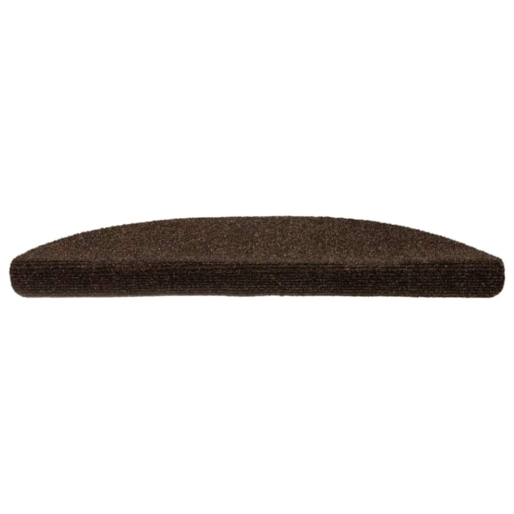 Vidaxl Treppenmatten Selbstadhäsiv 15 Teile 56x17x3 cm Brown Semi -Rounds