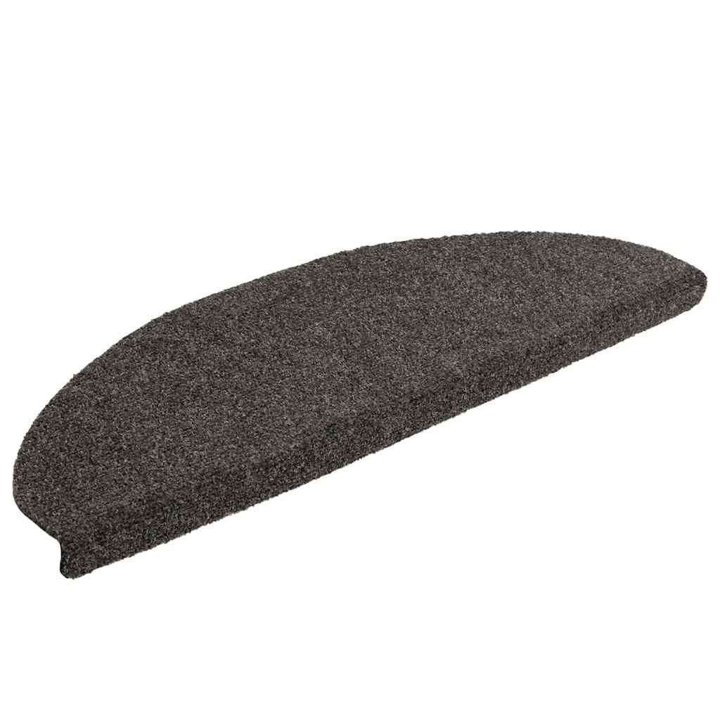 Vidaxl -Treppenmatten selbstadhäsiv 15 Teile 65x21x4 cm Anthrazit halb rund groß
