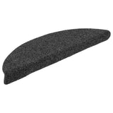 Vidaxl stair mats self -adhesive 15 st 65x21x4 cm needle felt anthracite