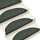 Vidaxl stair mats self -adhesive 15 st 56x17x3 cm needle felt green