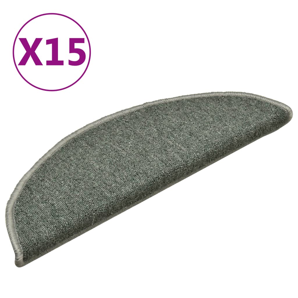 Podstavki za stopnice Vidaxl 15 St 56x17x3 cm temno zelena