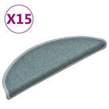 Vidaxl Mats d'escalier 15 st 56x17x3 cm bleu