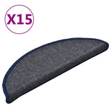 Vidaxl -Treppenmatten 15 ST 56x17x3 cm dunkelgrau und blaues Hemisphäre