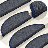 Vidaxl -Treppenmatten 15 ST 56x17x3 cm dunkelgrau und blaues Hemisphäre