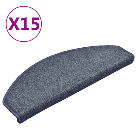 Vidaxl -Treppenmatten 15 ST 65x24x4 cm dunkelgrau und blau Hemisphäre groß