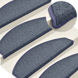Vidaxl -Treppenmatten 15 ST 65x24x4 cm dunkelgrau und blau Hemisphäre groß