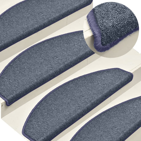 Vidaxl -Treppenmatten 15 ST 65x24x4 cm dunkelgrau und blau Hemisphäre groß