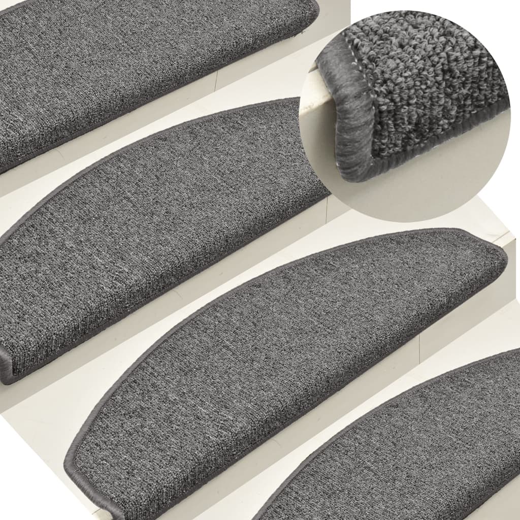 Vidaxl stair mats 15 st 65x24x4 cm dark gray