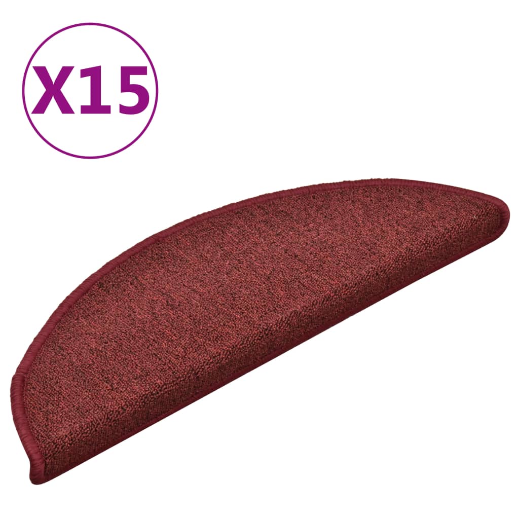 Vidaxl stair mats 15 st 56x17x3 cm red