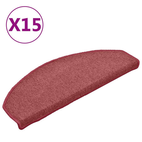 Vidaxx Stufenmatten 15 St. 65x24x4 cm bordeaux halbrund groß
