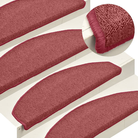 Vidaxx Stufenmatten 15 St. 65x24x4 cm bordeaux halbrund groß