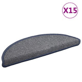 Vidaxl -Treppenmatten 15 ST 56x17x3 cm hellgrau und blau Hemisphäre