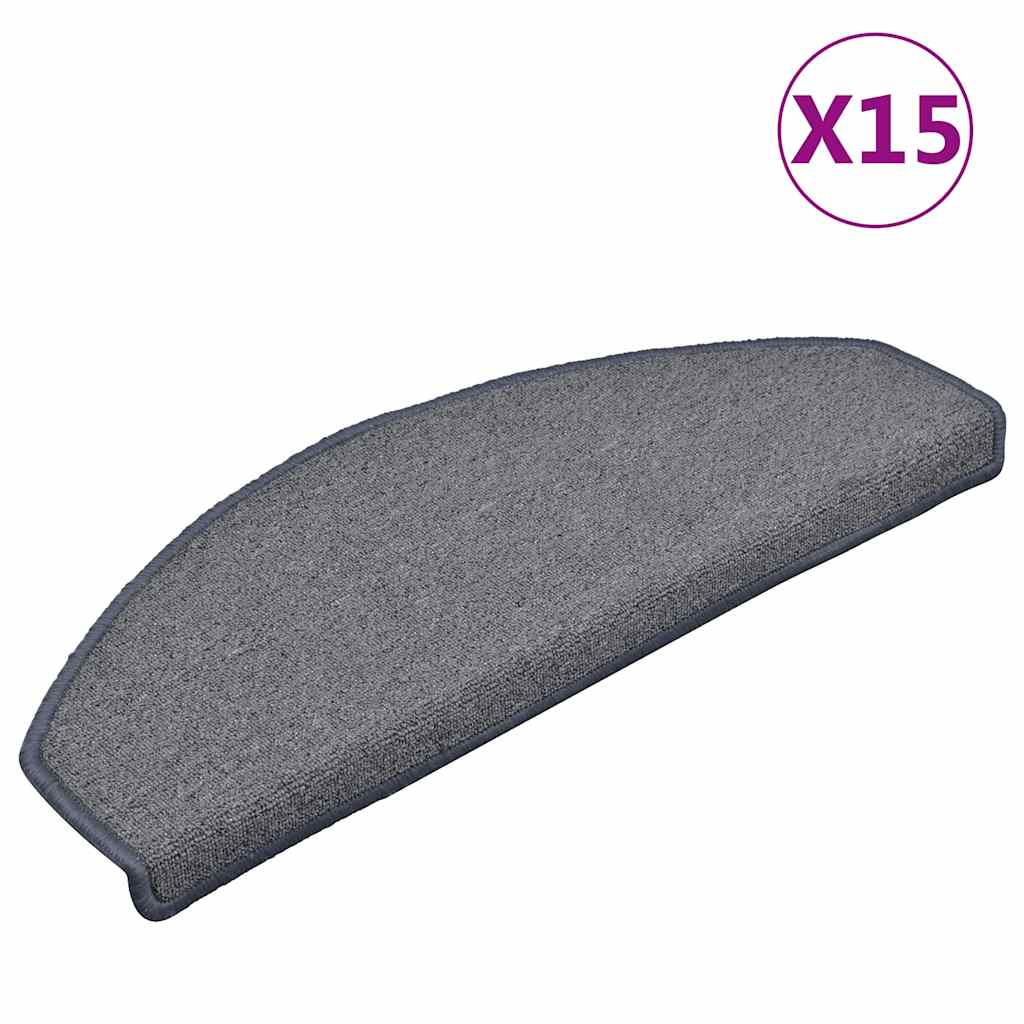 Vidaxl -Treppenmatten 15 ST 65x24x4 cm hellgrau und blau Hemisphäre groß