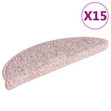 Vidaxl -Treppenmatten 15 ST 56x17x3 cm hellrosa