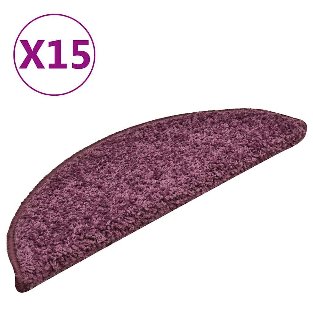 VidaXL Stufenmatten 15 Stück 56x17x3 cm dunkelviolett