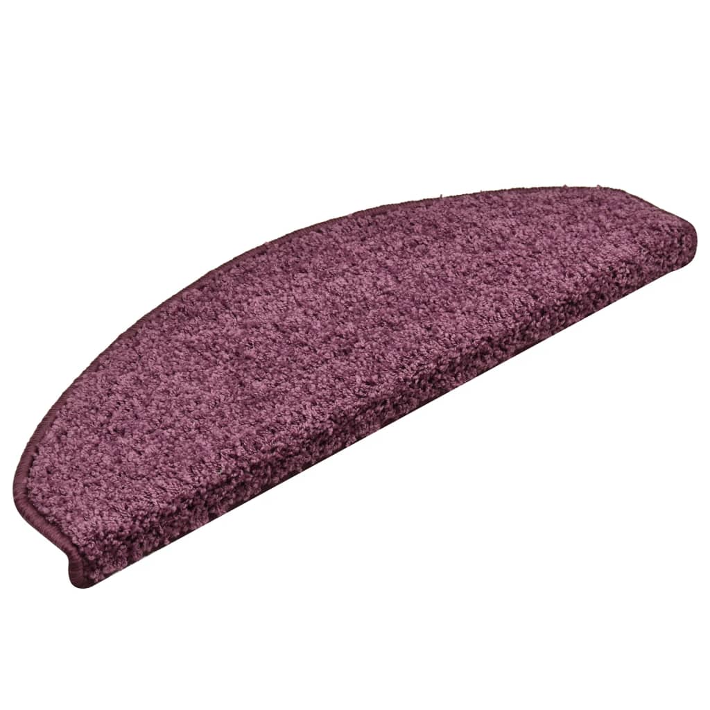 Esteras de escalera de Vidaxl 15 st 65x21x4 cm morado oscuro