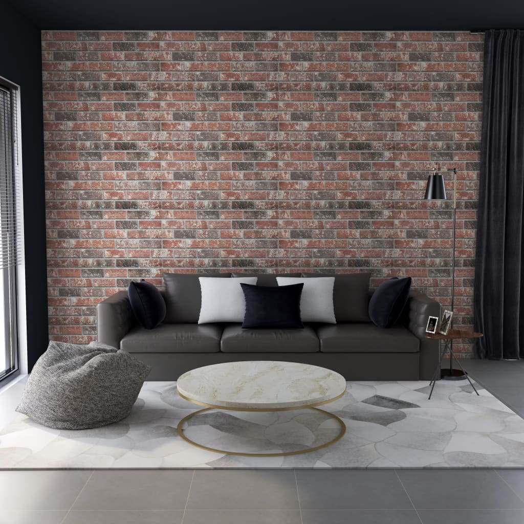 Vidaxl Wall panels 10 st 3D dark brown and gray brick EPS