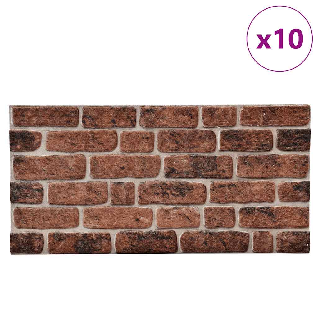 Vidaxl 10 St Wand Panels 3D donkelbrong Brick EPS