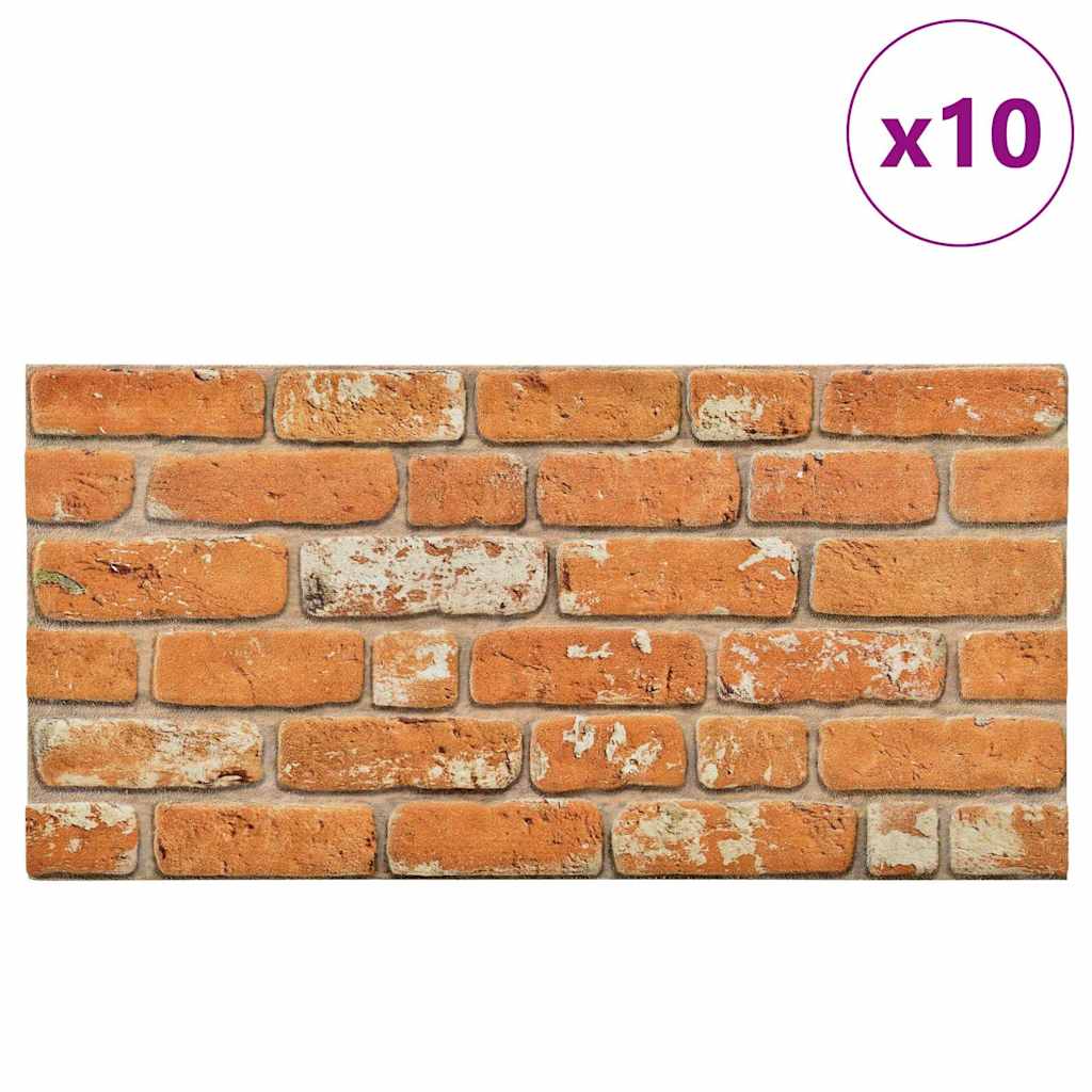 Vidaxl 10 St Panneaux muraux 3D BROWN LIGHT BRICK EPS