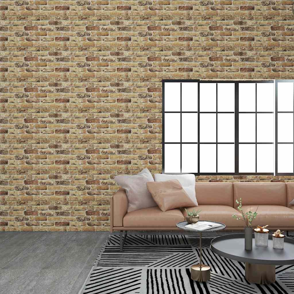 Vidaxl Wall Panels 10 ST 3D Dark Sand Brick EPS