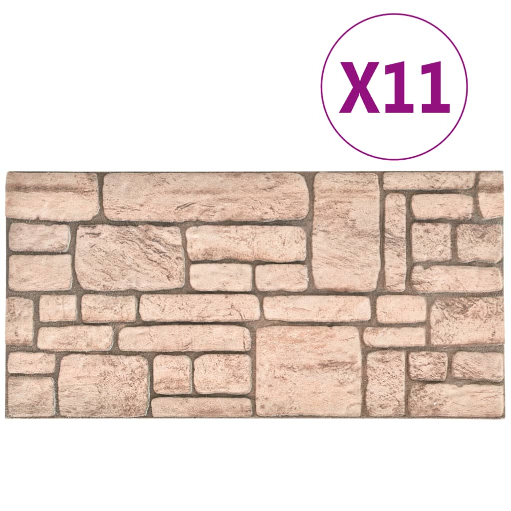 Vidaxl 11 ST WALL PANELY 3D BEIGE BRICK EPS