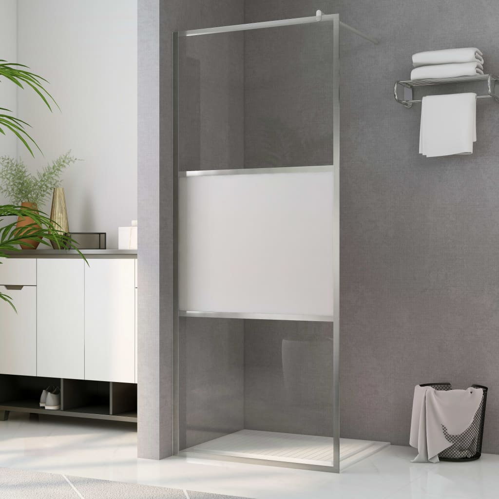 Vidaxl walk-in dusjvegg halvmat 80x195 cm esg glass