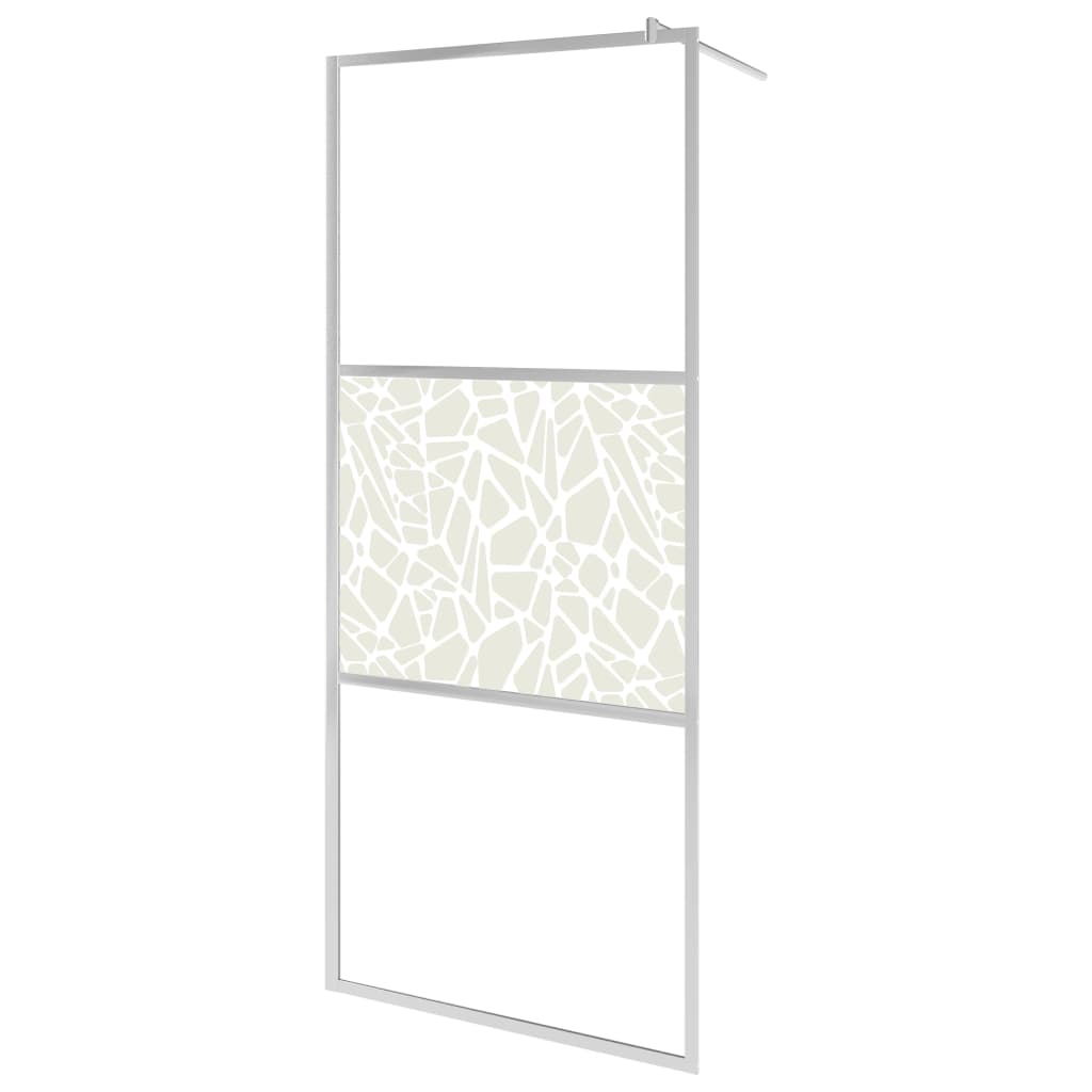 Vidaxl Walk-an der Duschmauer mat Steenmotiv 80x195 cm eg Glas