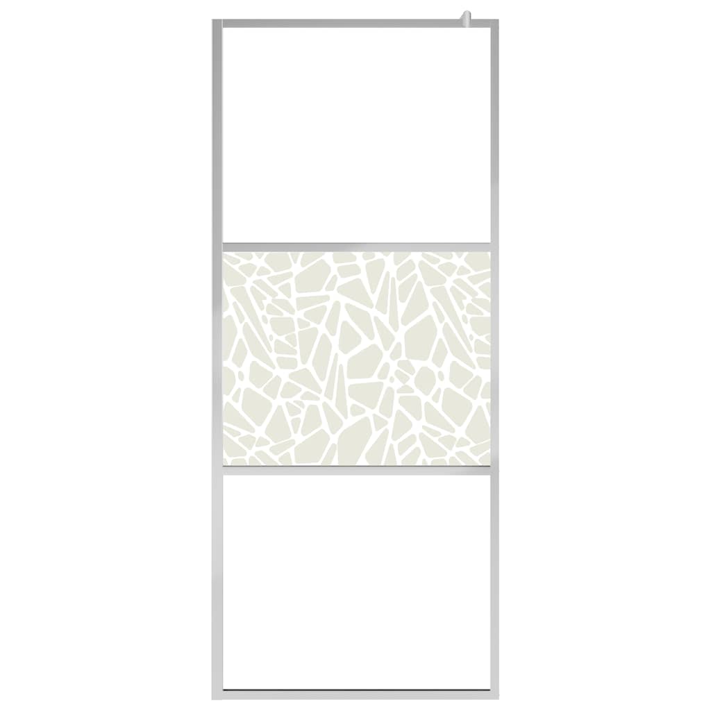 Vidaxl begehete Duschwand mit Steinmotiv 80x195 cm ESG Glas