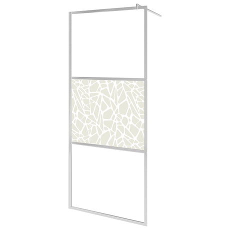 Vidaxl begehete Duschwand mit Steinmotiv 90x195 cm ESG Glas