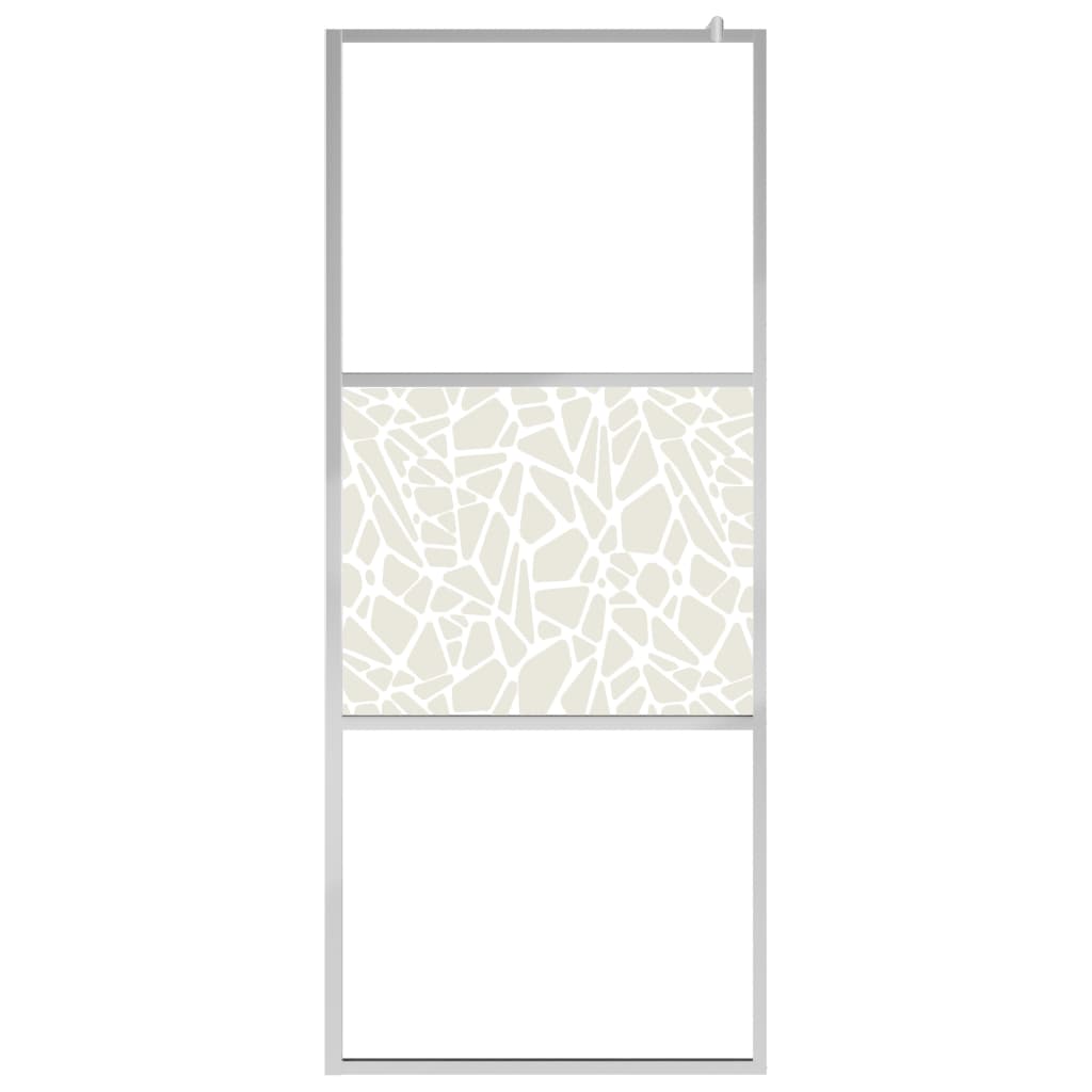 Vidaxl begehete Duschwand mit Steinmotiv 115x195 cm ESG Glas