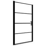 Vidaxl Duschtürmatte 81x195 cm gehärtetes Glas schwarz