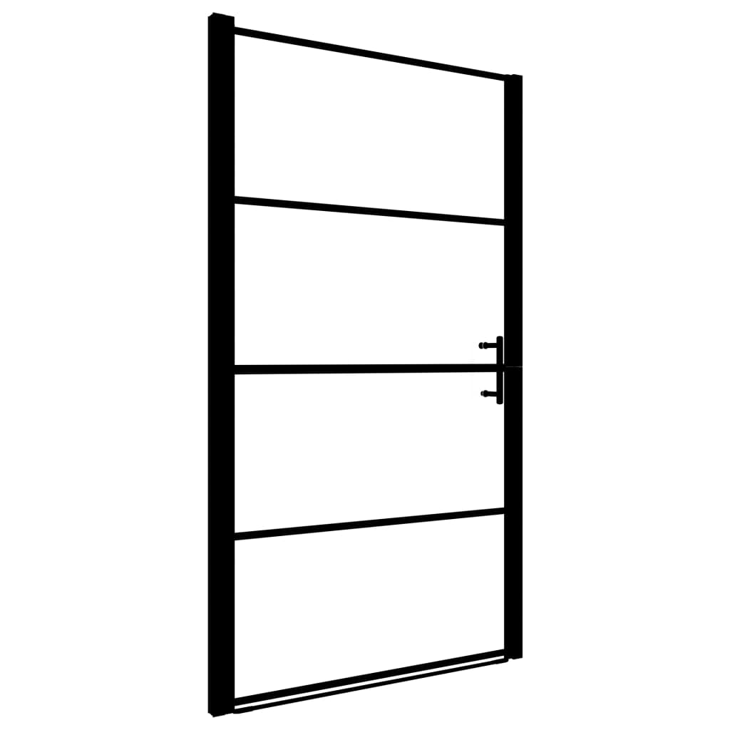 Vidaxl Duschtürmatte 81x195 cm gehärtetes Glas schwarz